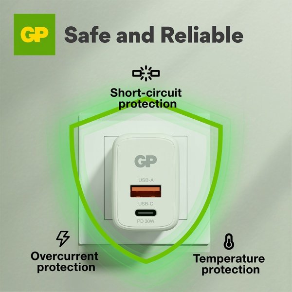 GP Laddare PD 30W USB-A + USB-C