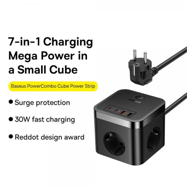Baseus Laddare PowerCombo Cube PowerStrip 30W