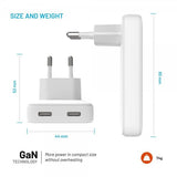 Fixed Laddare Slim GaN 45W 2xUSB-C