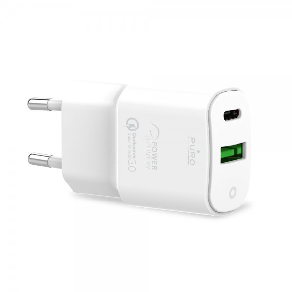 Puro Laddare USB-A + USB-C Wall Charger 20W