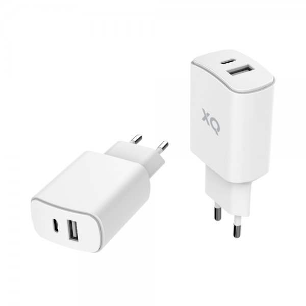 Xqisit Laddningsadapter med USB-A och USB-C uttag 30W Vit