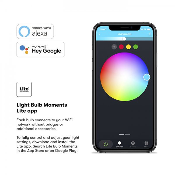 Lite bulb moments White & Color Ambience (RGB) GU10 LED-lampa - 3-Pack