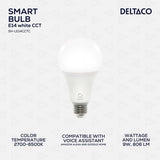 Deltaco Smart Home LED-lampa E27 WiFi 9W