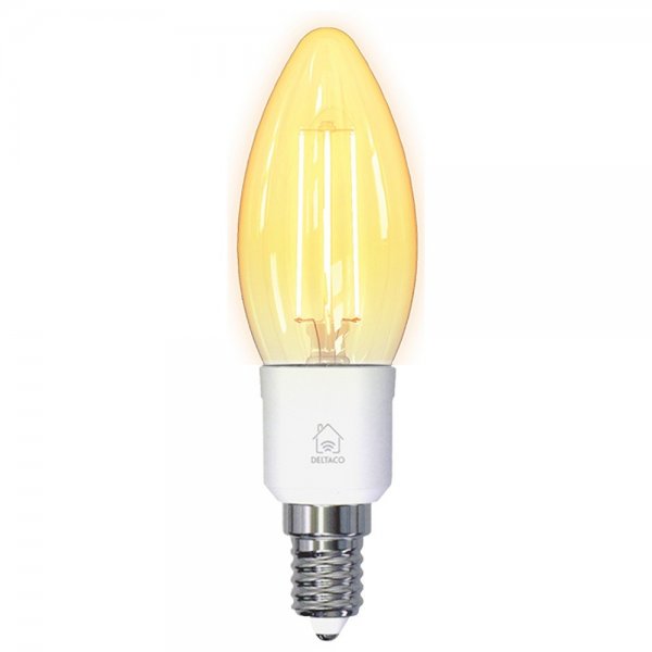 Deltaco Smart Home LED-lampa Filament E14 WiFi 4.5W