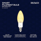 Deltaco Smart Home LED-lampa Filament E14 WiFi 4.5W