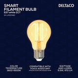 Deltaco Smart Home LED-lampa Filament E27 WiFi A60 5.5W