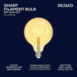 Deltaco Smart Home LED-lampa Filament E27 WiFi G125 5.5W