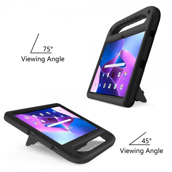 Lenovo Tab M10 Plus (3rd Gen) TB125 TB128 Skal för Barn Stativfunktion Svart