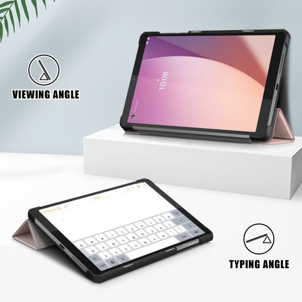 Lenovo Tab M8 (4th gen) TB300 Fodral Trifold Roseguld