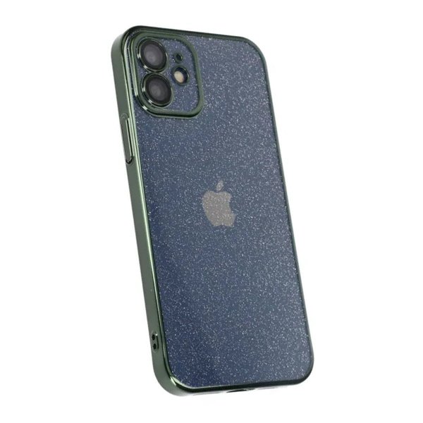 iPhone 12 Skal Glitter Transparent Stöttåligt Grön