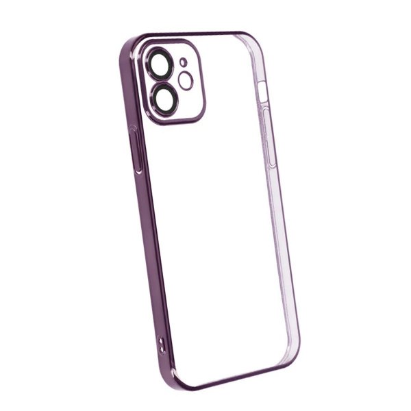 iPhone 12 Skal Glitter Transparent Stöttåligt Lila