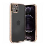 iPhone 12 Pro Skal Glitter Transparent Stöttåligt Guld