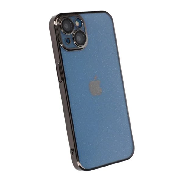 iPhone 13 Skal Glitter Transparent Stöttåligt Svart