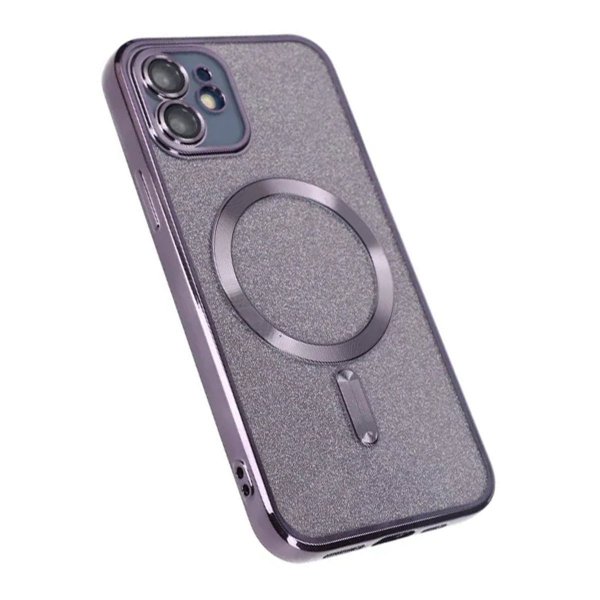 iPhone 11 Skal Glitter Transparent MagSafe Lila