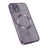 iPhone 11 Skal Glitter Transparent MagSafe Lila