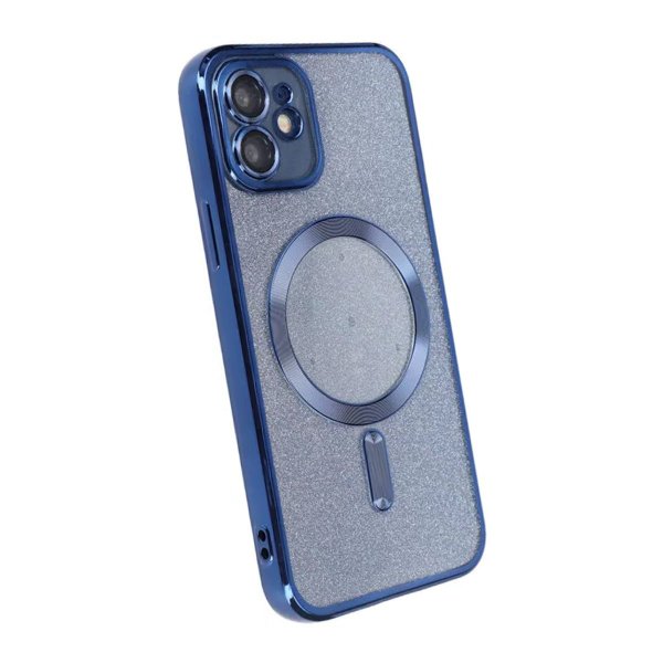 iPhone 11 Skal Glitter Transparent MagSafe Blå