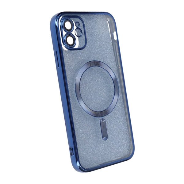 iPhone 11 Skal Glitter Transparent MagSafe Blå