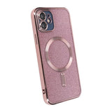 iPhone 11 Skal Glitter Transparent MagSafe Rosa