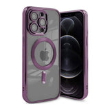 iPhone 12 Pro Max Skal Glitter Transparent MagSafe Lila