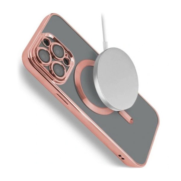 iPhone 12 Pro Skal Glitter Transparent MagSafe Rosa