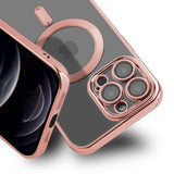 iPhone 12 Pro Skal Glitter Transparent MagSafe Rosa