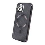 iPhone 12 Skal Glitter Transparent MagSafe Svart