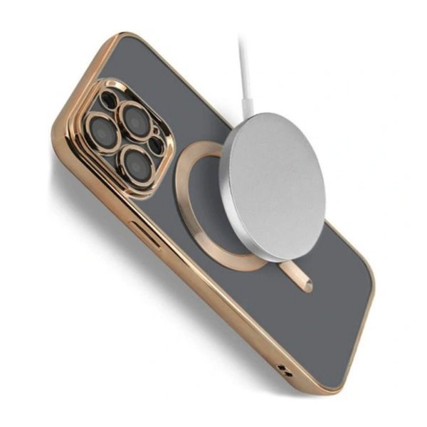 iPhone 13 Pro Max Skal Glitter Transparent MagSafe Guld