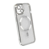 iPhone 13 Skal Glitter Transparent MagSafe Silver