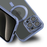 iPhone 15 Pro Max Skal Glitter Transparent MagSafe Ljusblå