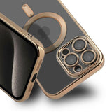 iPhone 15 Pro Max Skal Glitter Transparent MagSafe Guld