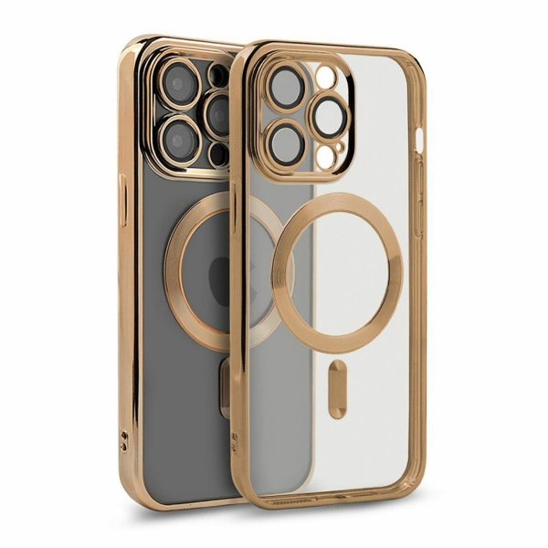 iPhone 15 Pro Max Skal Glitter Transparent MagSafe Guld
