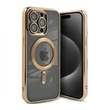iPhone 15 Pro Max Skal Glitter Transparent MagSafe Guld