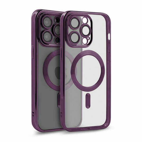 iPhone 15 Pro Max Skal Glitter Transparent MagSafe Lila