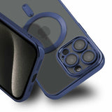 iPhone 15 Pro Max Skal Glitter Transparent MagSafe Mörkblå