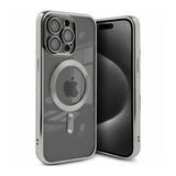iPhone 15 Pro Max Skal Glitter Transparent MagSafe Silver
