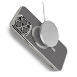iPhone 15 Pro Skal Glitter Transparent MagSafe Silver