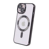 iPhone 15 Skal Glitter Transparent MagSafe Svart