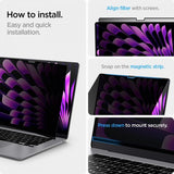 Spigen MacBook Air 15 M2 (A2941)/M3 (A3114) Skärmskydd Safe View Privacy