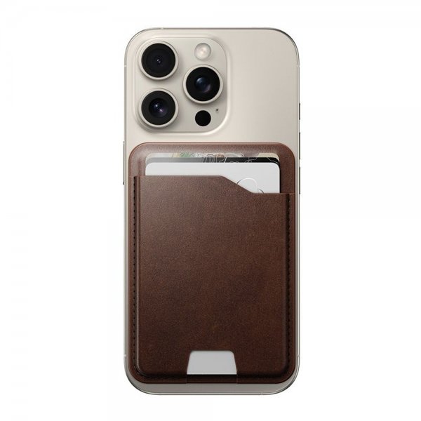 Nomad MagSafe Korthållare Leather Mag Wallet Find My Tracking Brun