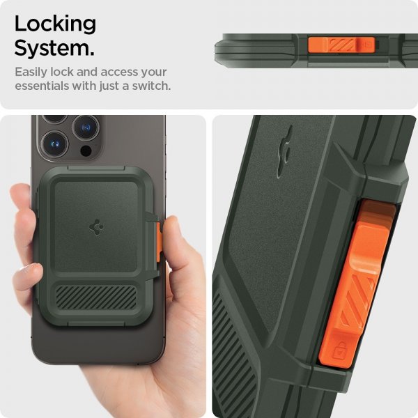 Spigen MagSafe Korthållare Lock Fit MagFit Military Green