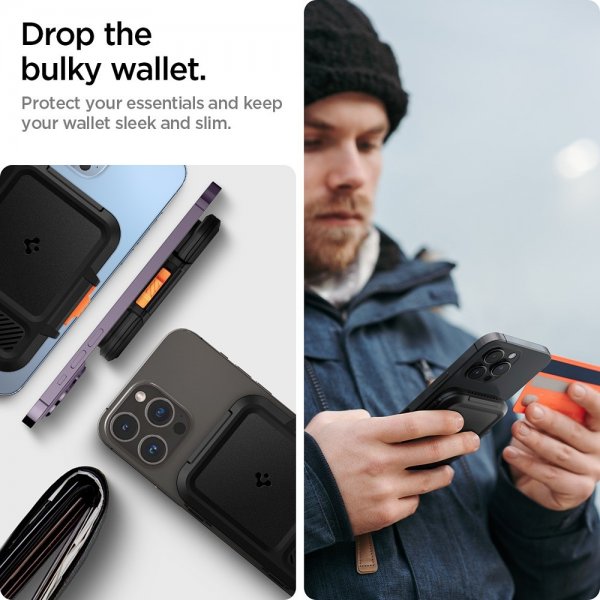Spigen MagSafe Korthållare Lock Fit MagFit Svart