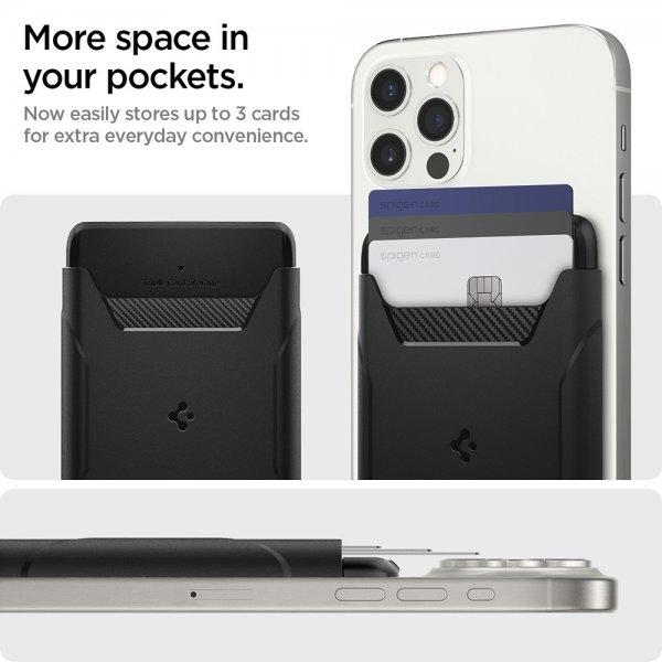 Spigen MagSafe Korthållare Rugged Armor 3 Cards MagFit Svart
