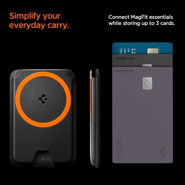 Spigen MagSafe Korthållare Valentinus 3 Cards Holder MagFit Plus Svart