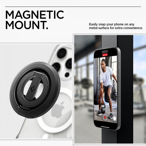 Spigen MagSafe O-Mag Mobilhållare med Stativ Mag Fit Svart