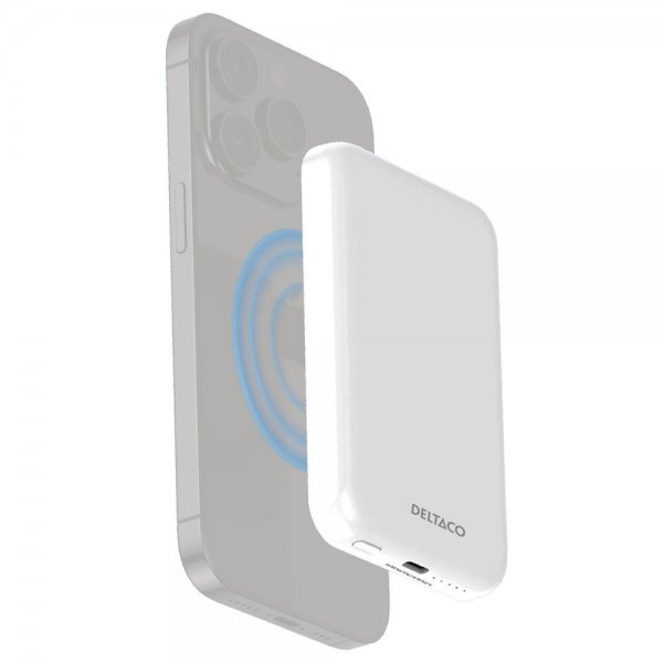 Deltaco MagSafe Powerbank 5000 mAh 20W Vit