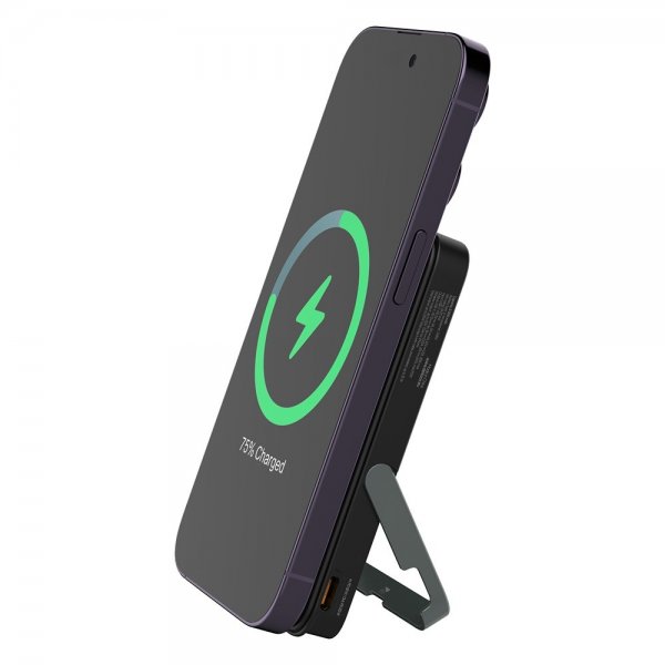 Deltaco MagSafe Powerbank med Stativ 5000 mAh 20W Svart