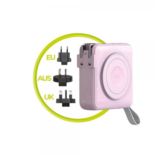 Mobile Origin MagSafe-powerbank/Reseladdare Inbyggda kablar/Apple Watch-laddning Rosa