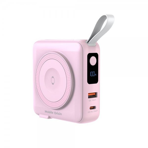 Mobile Origin MagSafe-powerbank/Reseladdare Inbyggda kablar/Apple Watch-laddning Rosa