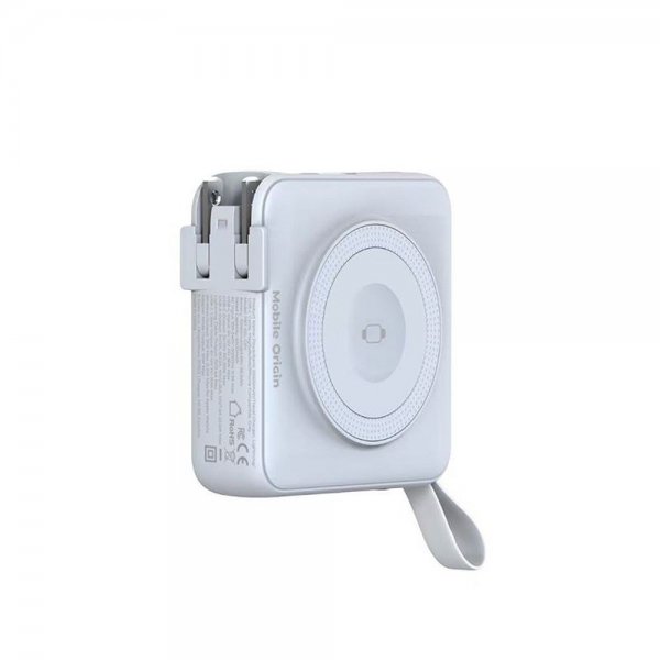 Mobile Origin MagSafe-powerbank/Reseladdare Inbyggda kablar/Apple Watch-laddning Vit
