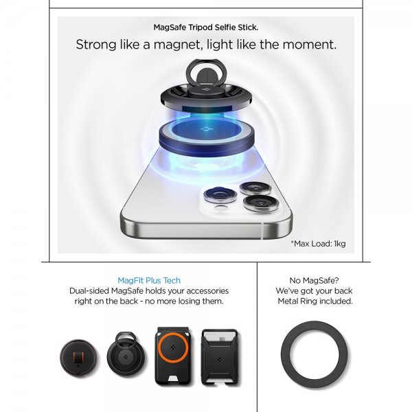 Spigen MagSafe Tripod Selfie Stick Mag Fit Svart